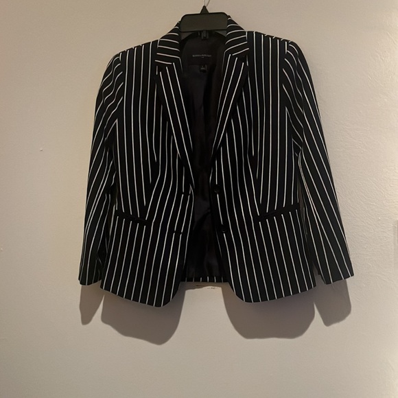Banana Republic Striped Dark Blue and White Blazer Jacket - Picture 8 of 9